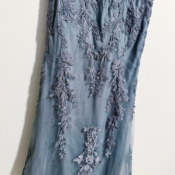 La Femme - Stone Blue Tulle Dress - Picture 3 of 8